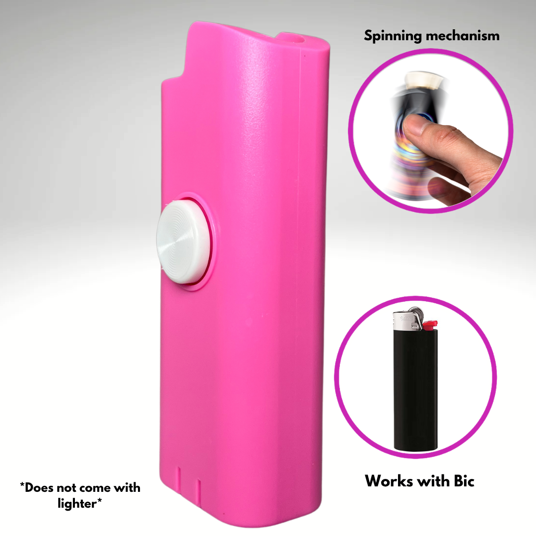 FLKR LYTR® Pinky Fidget Spinner Lighter Case Amazon Must Have "Pink" for Bic® Spinner Lighter Case product photo from Flkrlytr