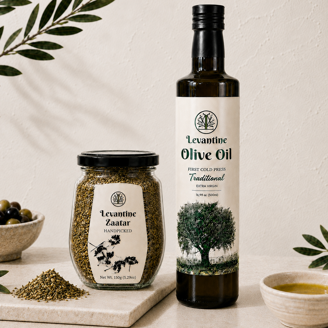 The Classic Pairing (Olive Oil and Zaatar) product photo from Levantinegoods