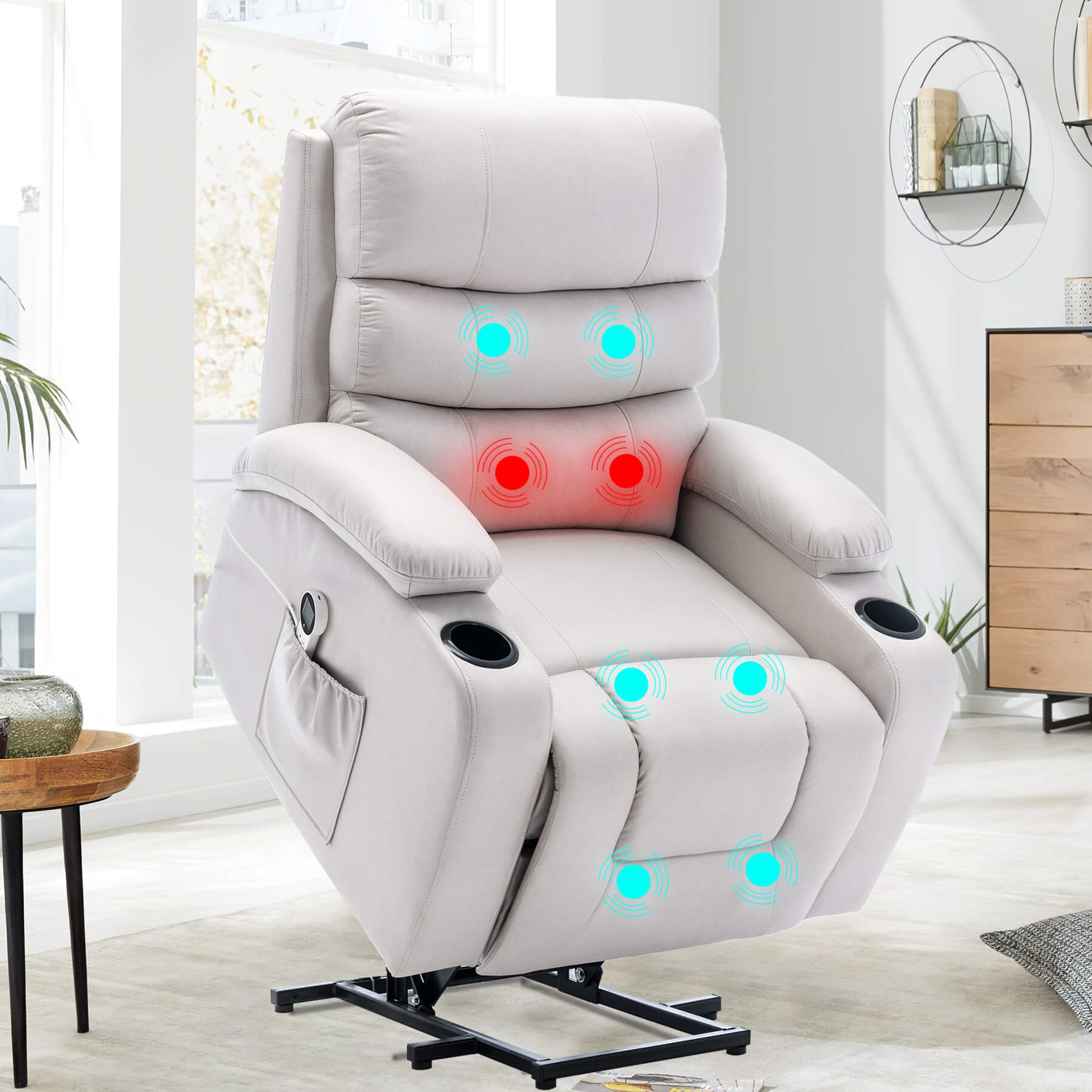 Homrest Power Lift Recliner Chair for Elderly with Massage & Heat, Beige White product photo from Homrest - 60% Off (3 Verified) June 2026