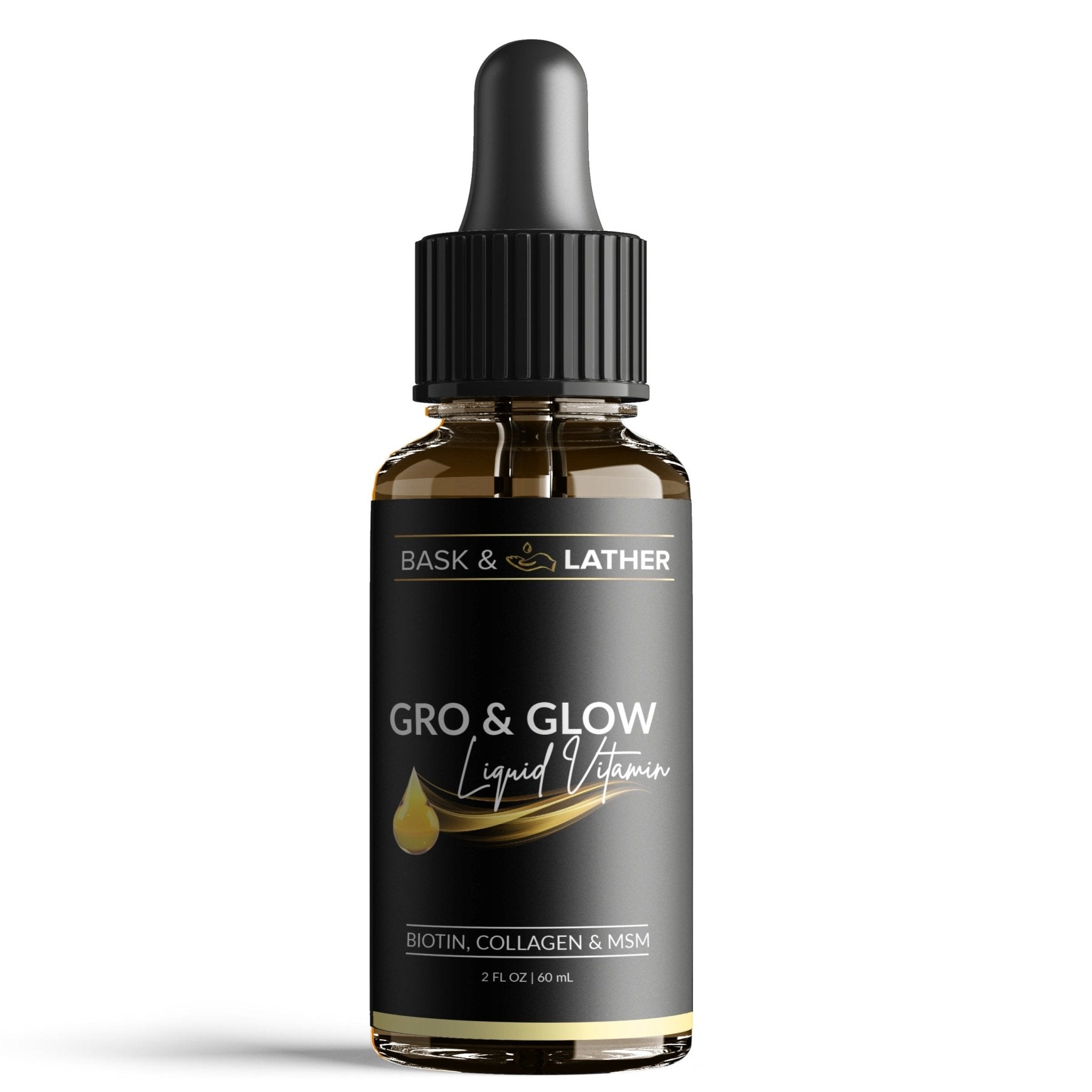 Gro & Glow Liquid Vitamins - 2 Month Supply! - Bask and Lather Co product photo from Baskandlatherco