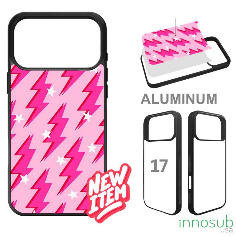 Sublimation Phone Black Rubber Cases for iPhone 18|17|16|15|14|13|12|11|Air|Plus|Pro|ProMax - Aluminum Insert product photo from Innosubusa