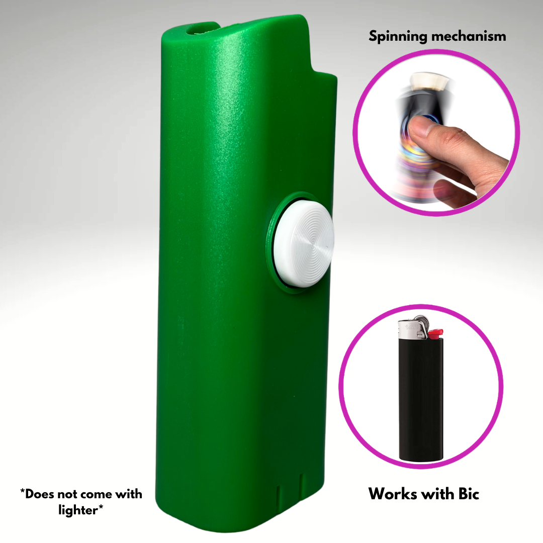 FLKR LYTR® Green Fidget Spinner Lighter Case Amazon Must Have "Green" for Bic® Spinner Lighter Case product photo from Flkrlytr