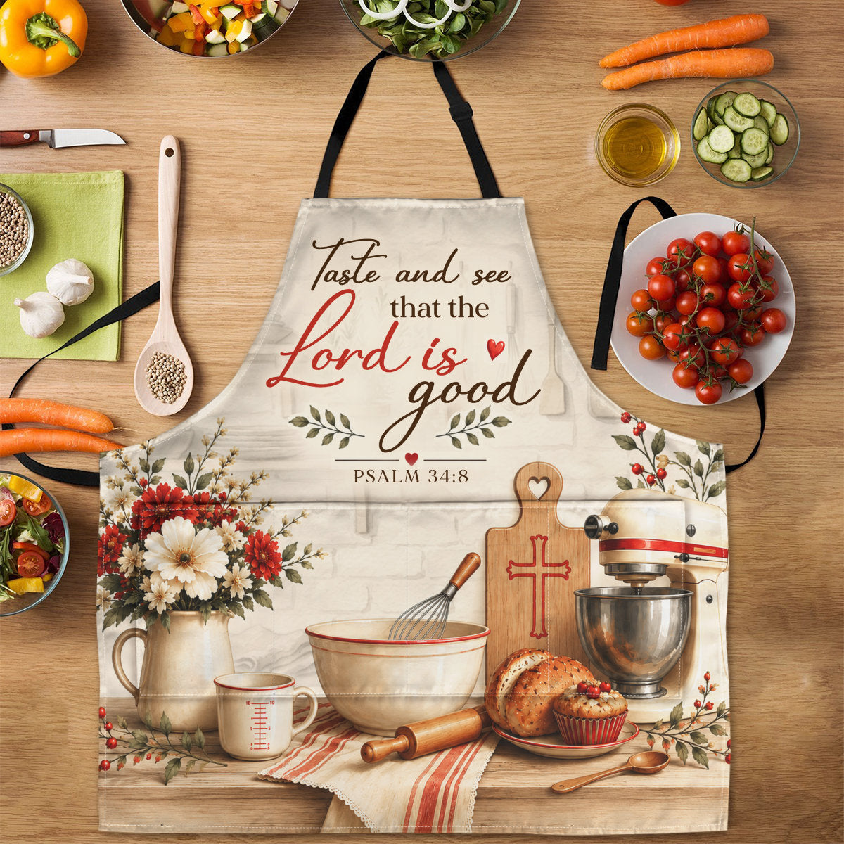 Taste And See That The Lord Is Good | Apron With Pocket product photo from Jesuspirit