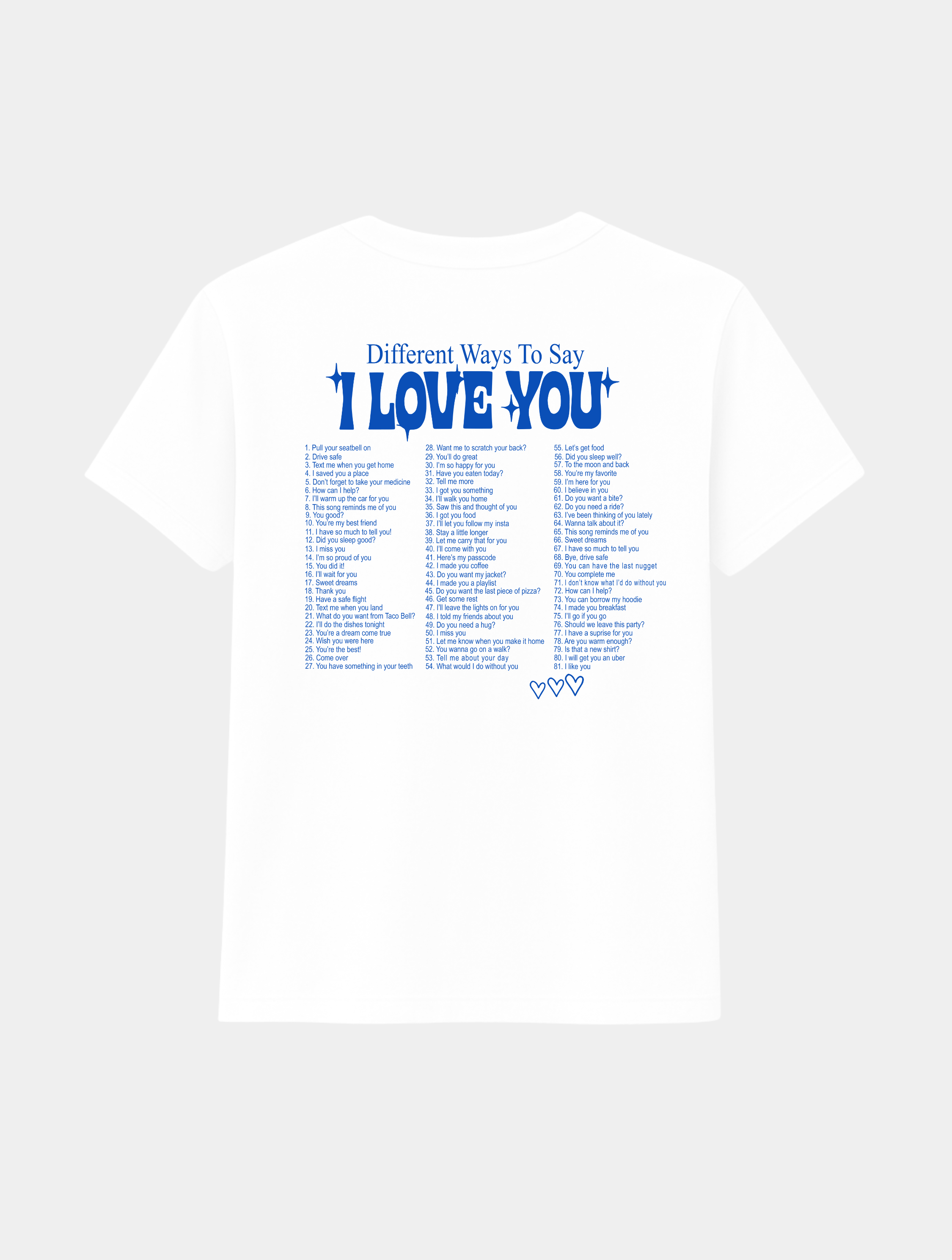 WAYS TO SAY I LOVE YOU TEE product photo from Lauthelabel