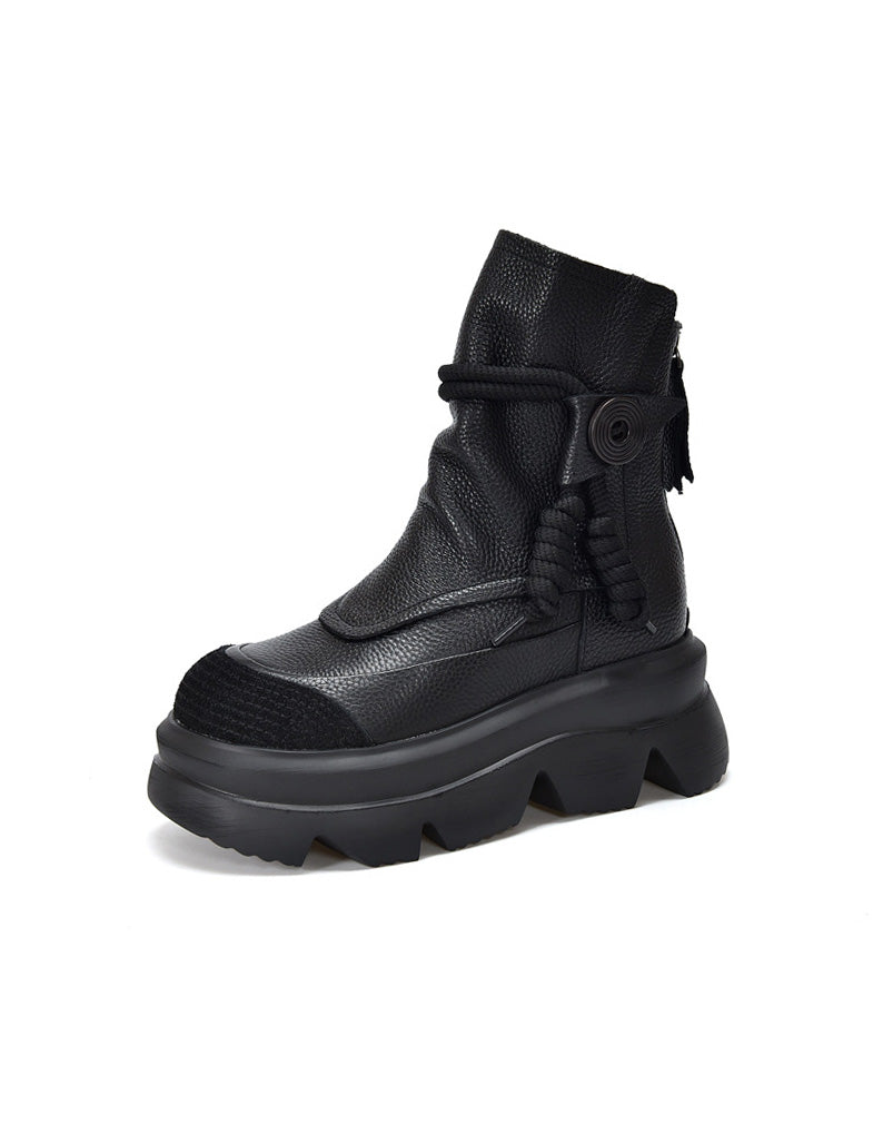 Save 0% Save % Handmade Leather Platform Retro Boots for Women product photo from Obiono