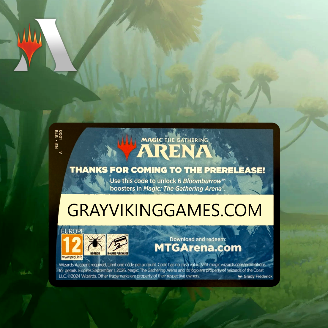 Bloomburrow Prerelease Pack Code - 6 Boosters (max 1) Regular price $445 $4.45 product photo from Grayvikinggames