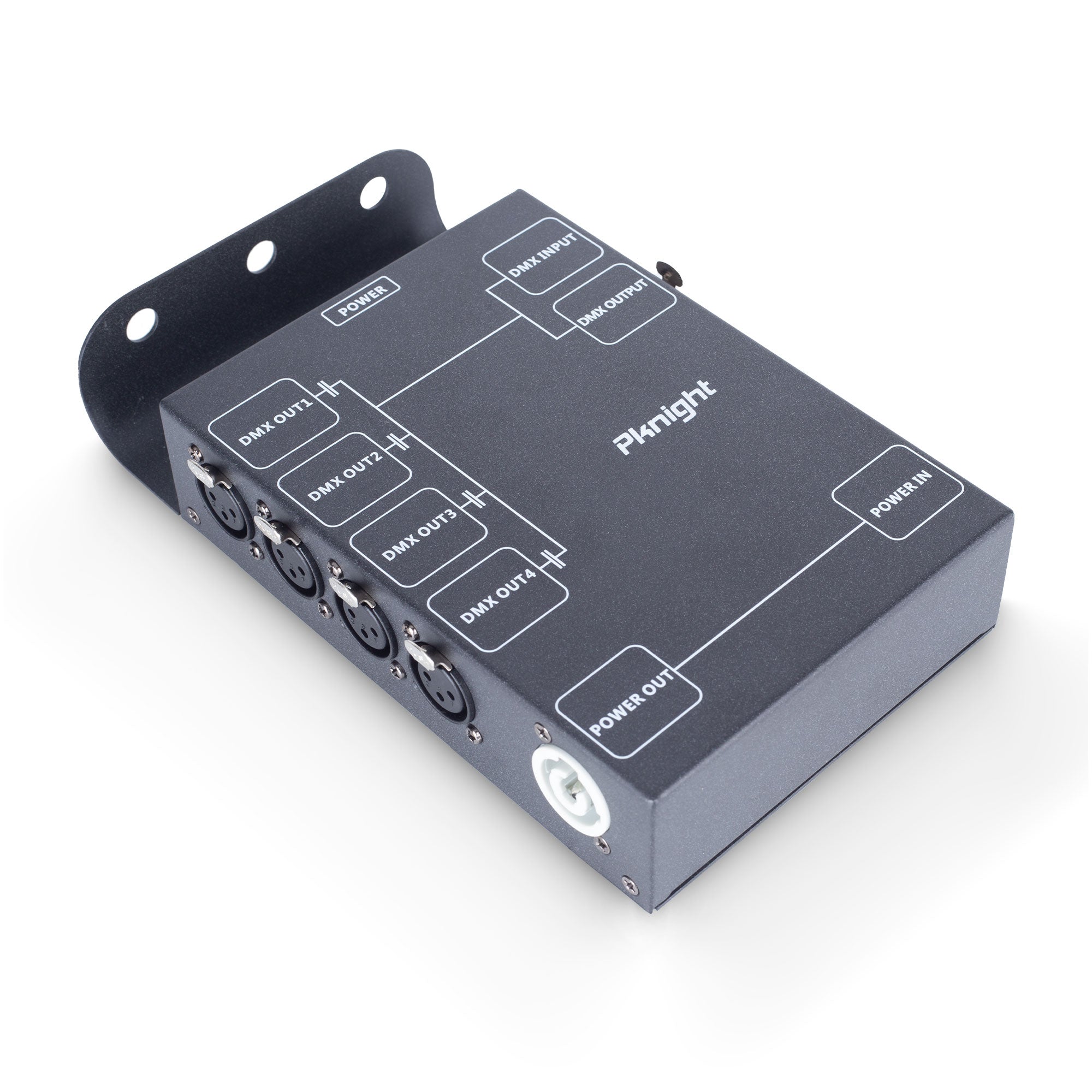 Pknight 4 Channel Dmx Signal Splitter With Optical Isolation And Powercon Linking Signal Amplifier Distributor For Stage... product photo from Pknightpro