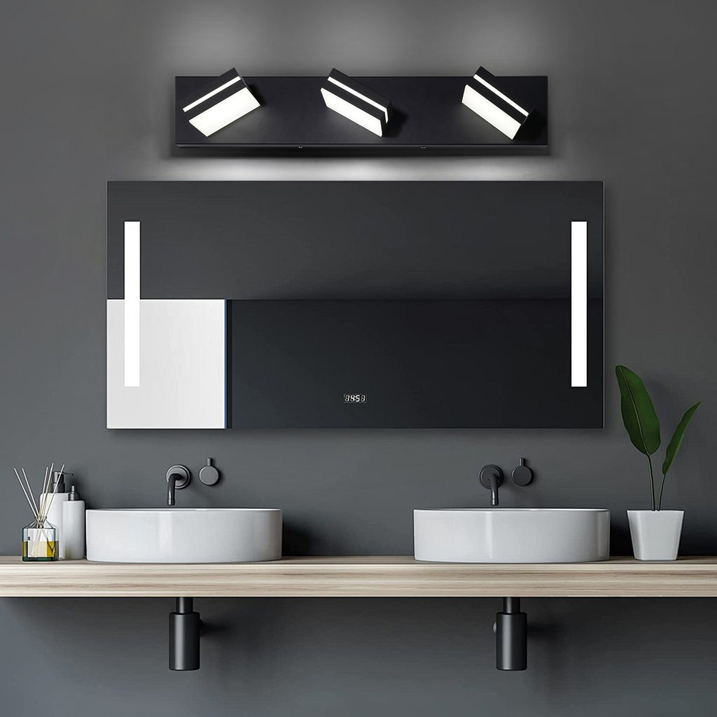 Modern Bathroom Vanity Light Fixtures LED 3-Light 360° Rotatable Matte Black - okeli lights product photo from Okeli Lights