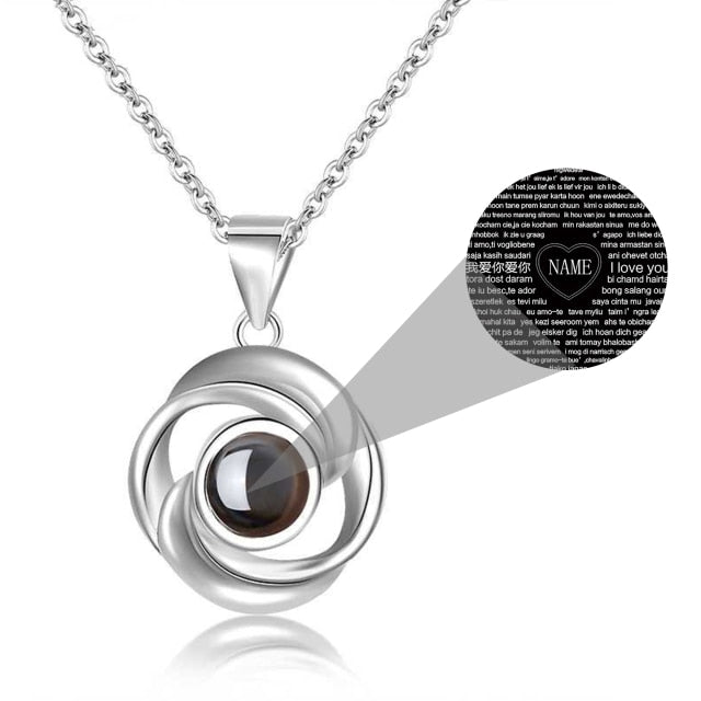 Rose Shape 100 Languages I Love You Customized Projection Pendant product photo from Nowadays Fashion