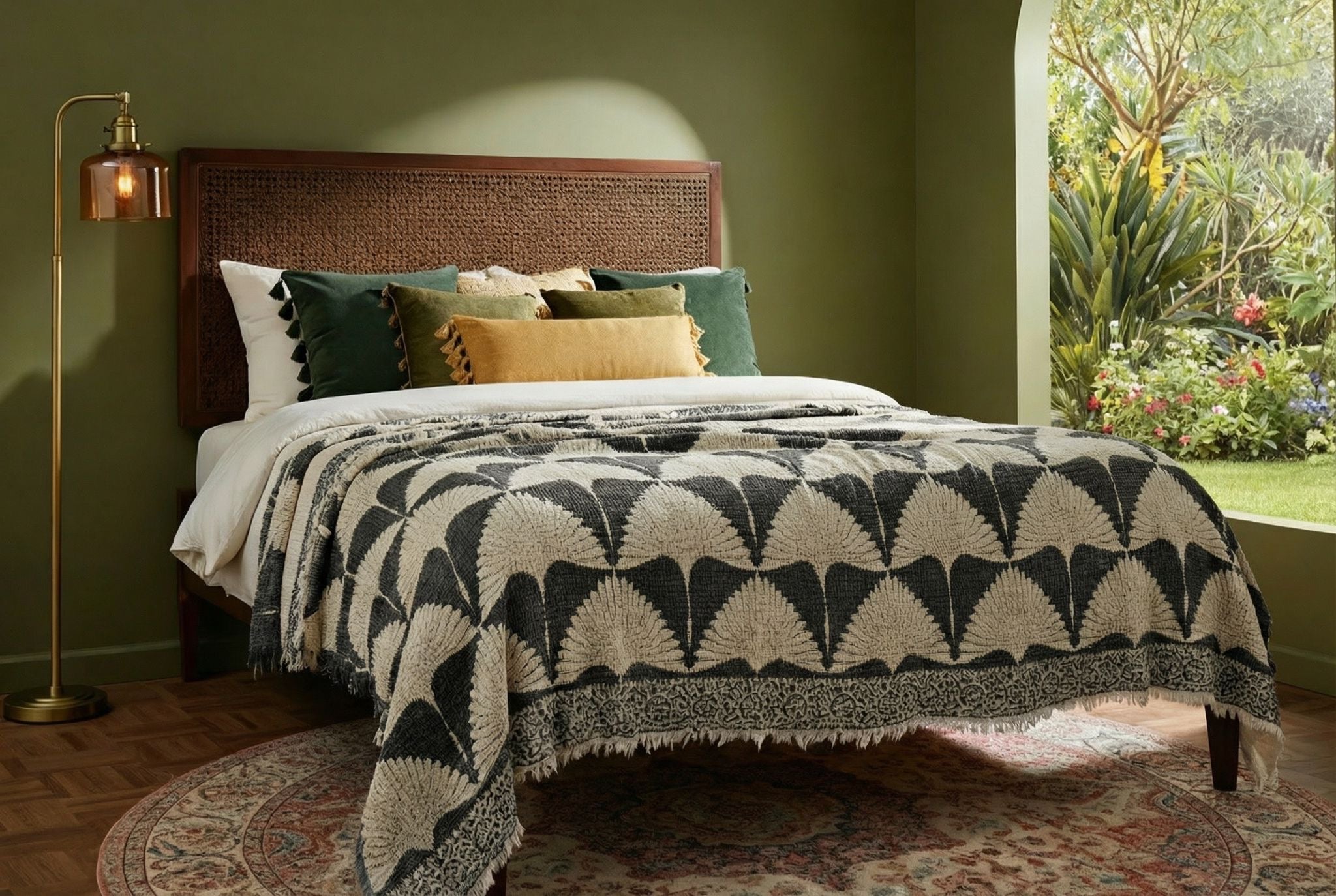 Crane Muslin Bed Blanket Black product photo from Turkanhome