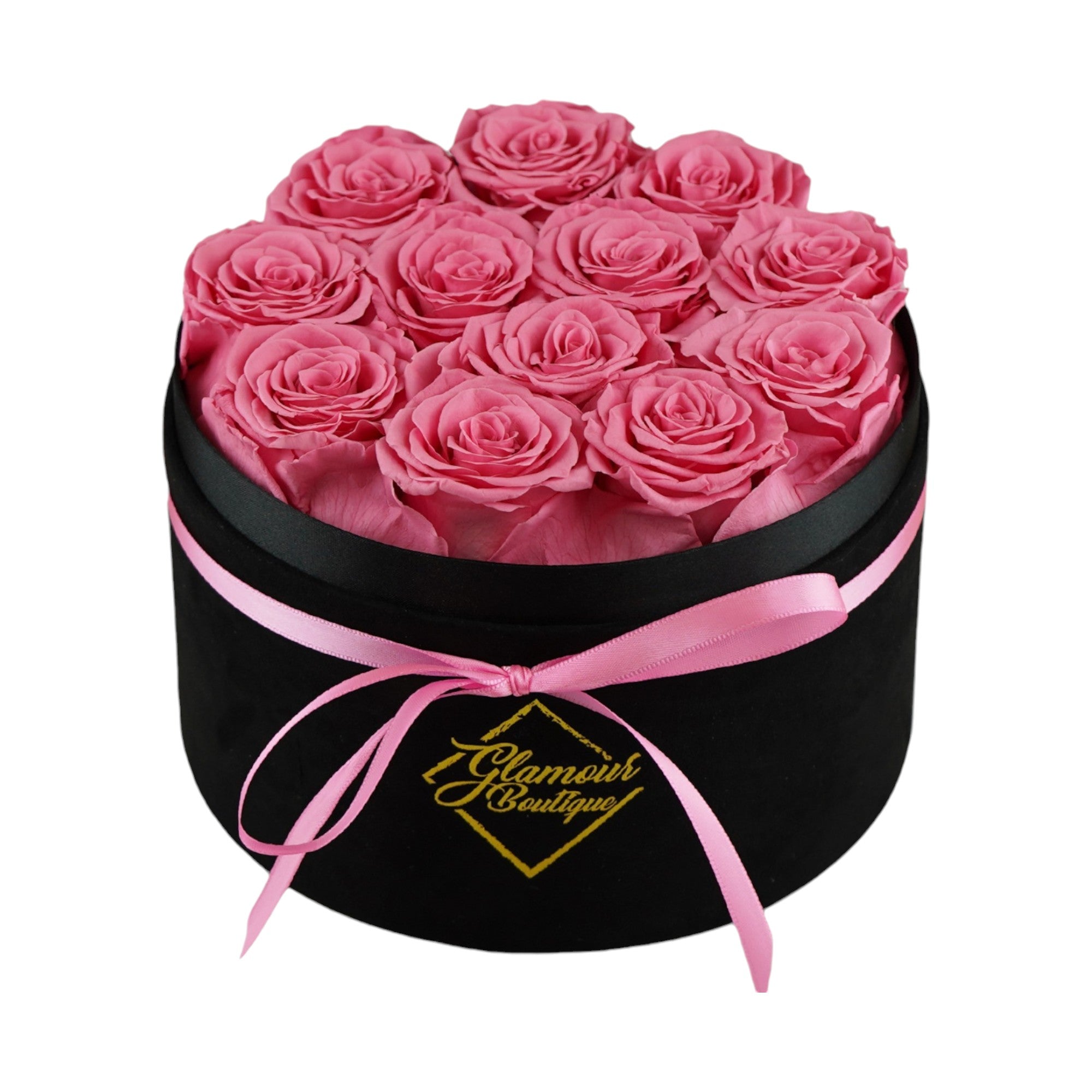 Eternal Prestige Velvet Black | 12 Pink Roses$54.95 product photo from Glamourboutique