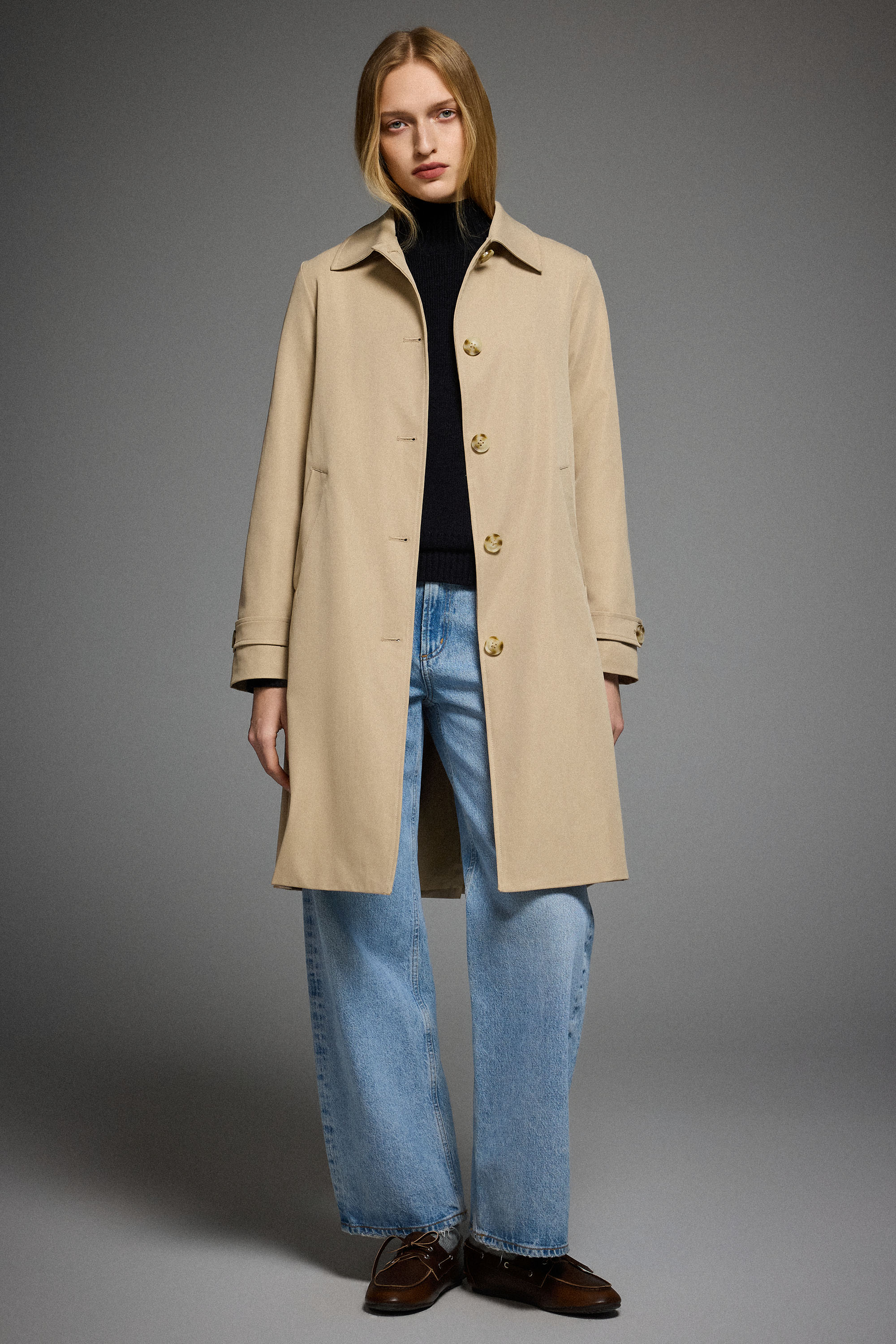 Mid Long Single Breasted Trench Coat Owe5254X product photo from Orolay