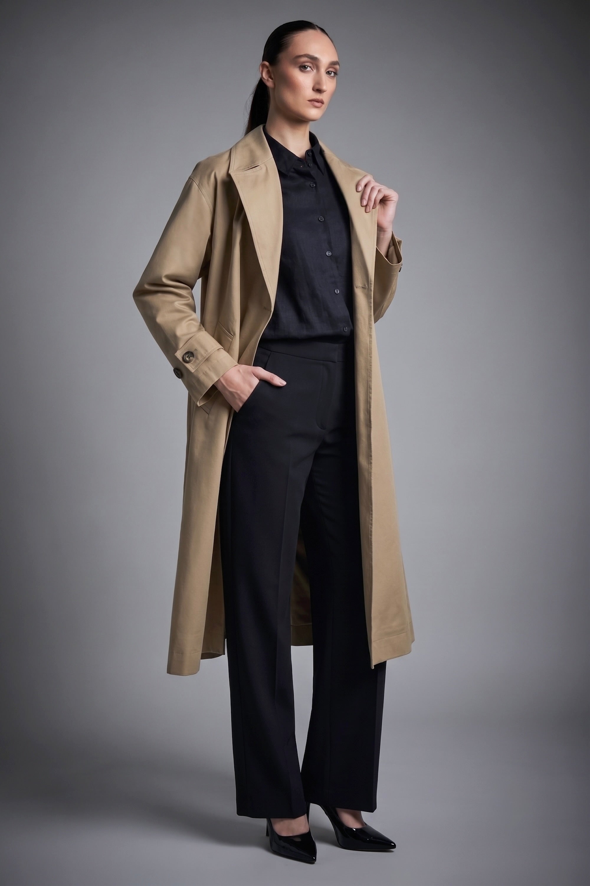 Maxi Length Oversized Trench Coat product photo from Orolay