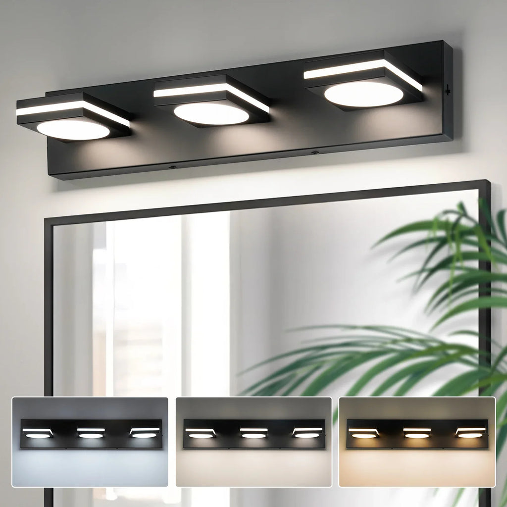 Bathroom Fixtures Matte Black Vanity Light Modern Led Wall Lighting product photo from Okeli Lights