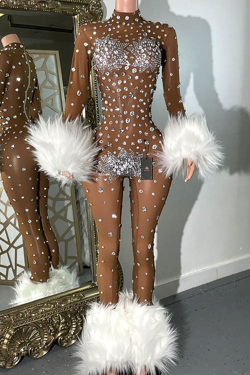 Icey Heart Diamante Bodysuit Ready To Ship product photo from Amekana Boutique