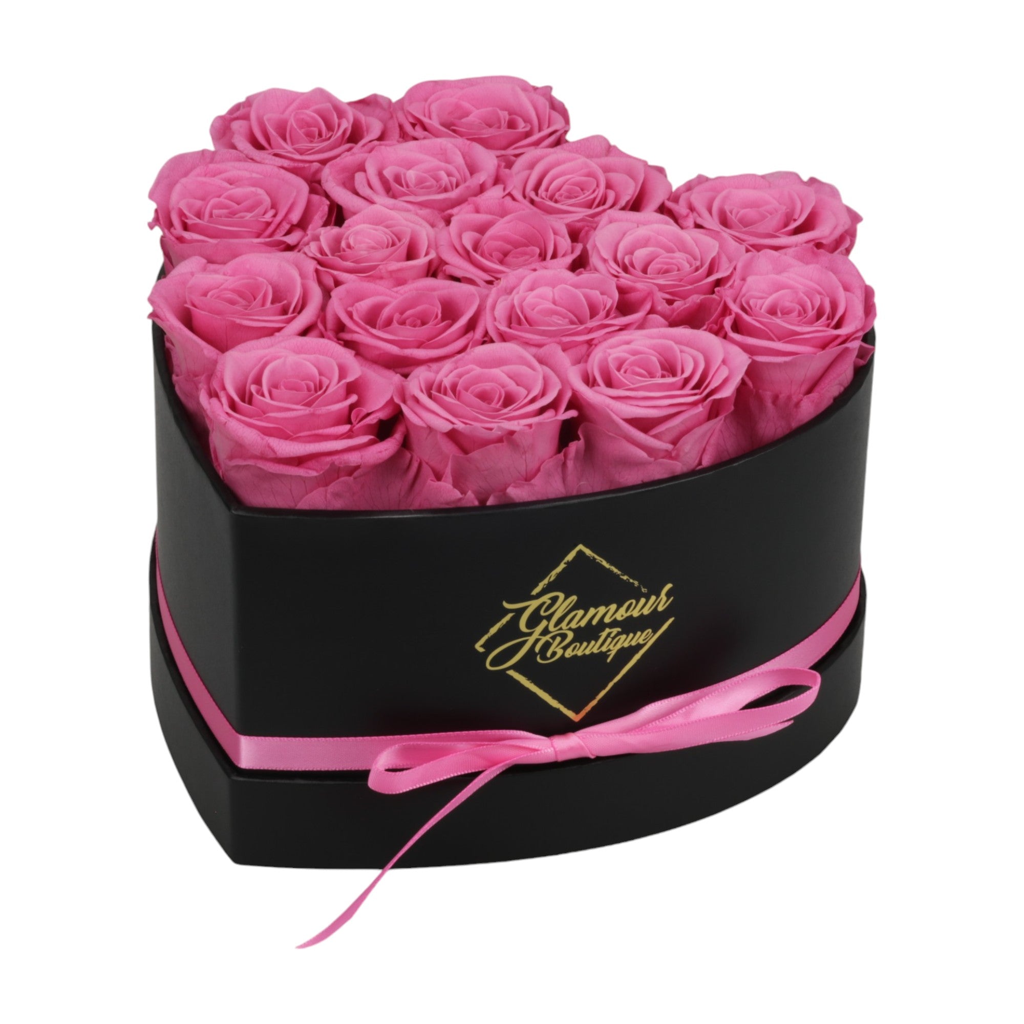 Immortal Love Black Heart | 16 Pink Roses$59.95 product photo from Glamourboutique