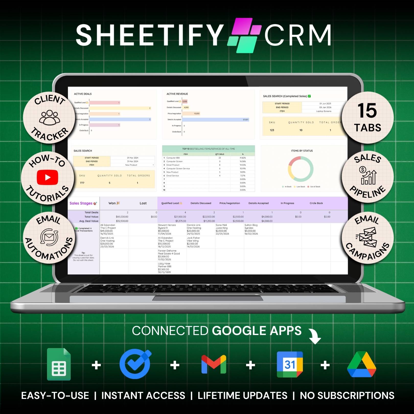 🟢 Lifetime Price! No Subscriptions... Grab Our CRM For Only $67USD (Soon $97!) product photo from Sheetifycrm