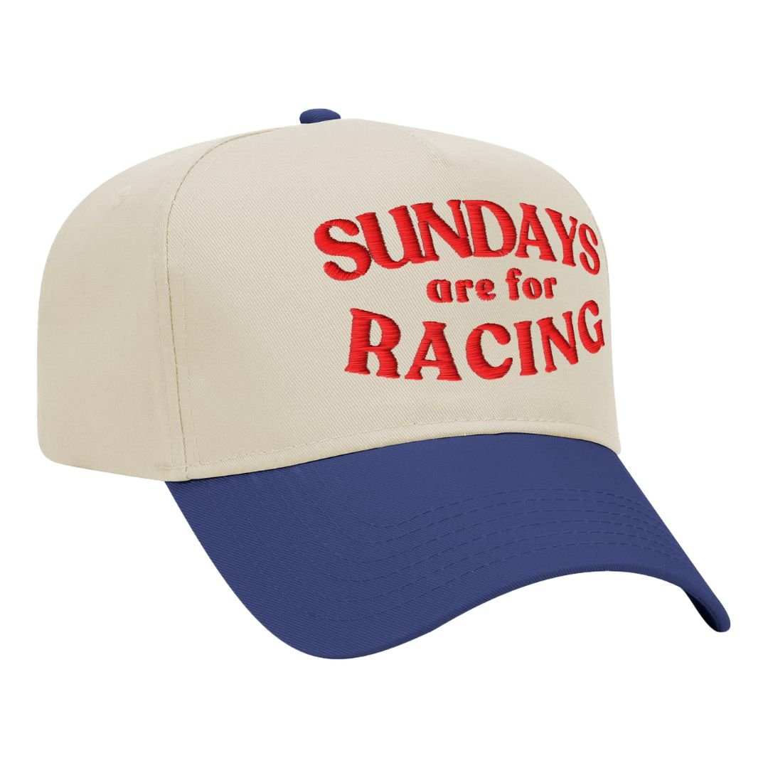 Sundays Are For Racing | 3D Puff Embroidered Baseball Cap product photo from Formula Fanatics