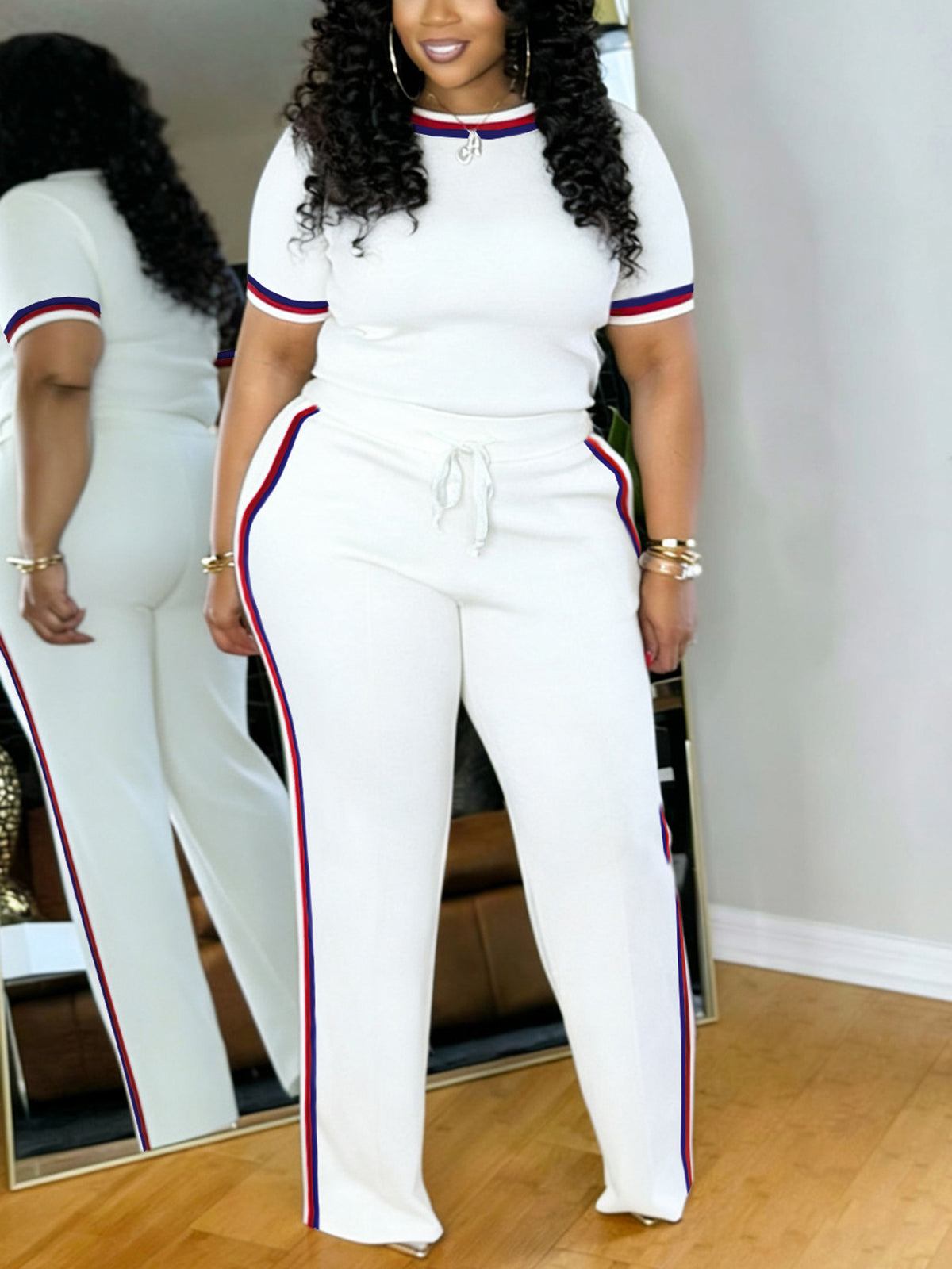 Stripe Top Pants Set product photo from NAB Leather