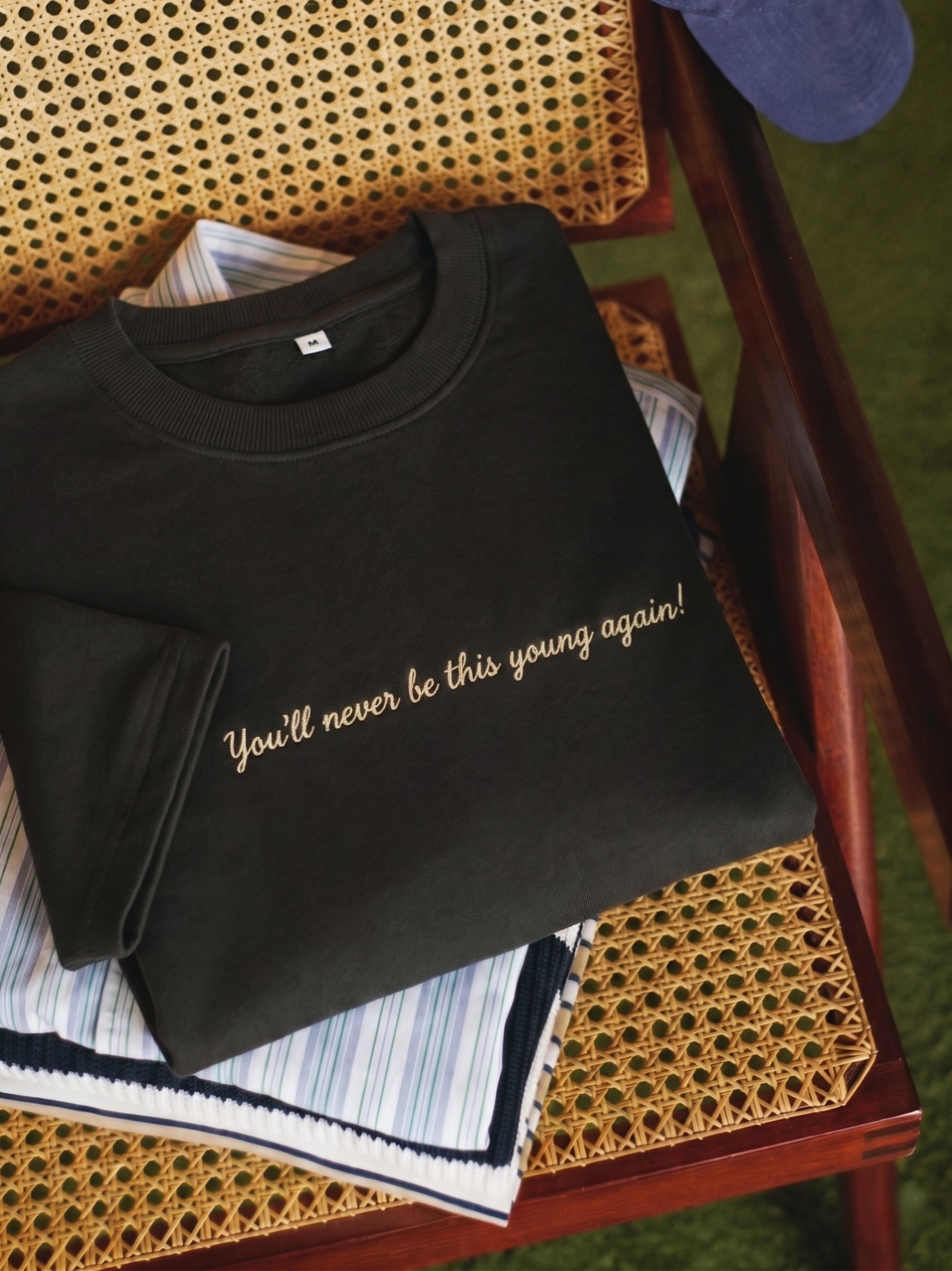 The Golden Days Oversized T-Shirt - Embroidered (Olive Green) Rs. 1,299.00 product photo from Varshell