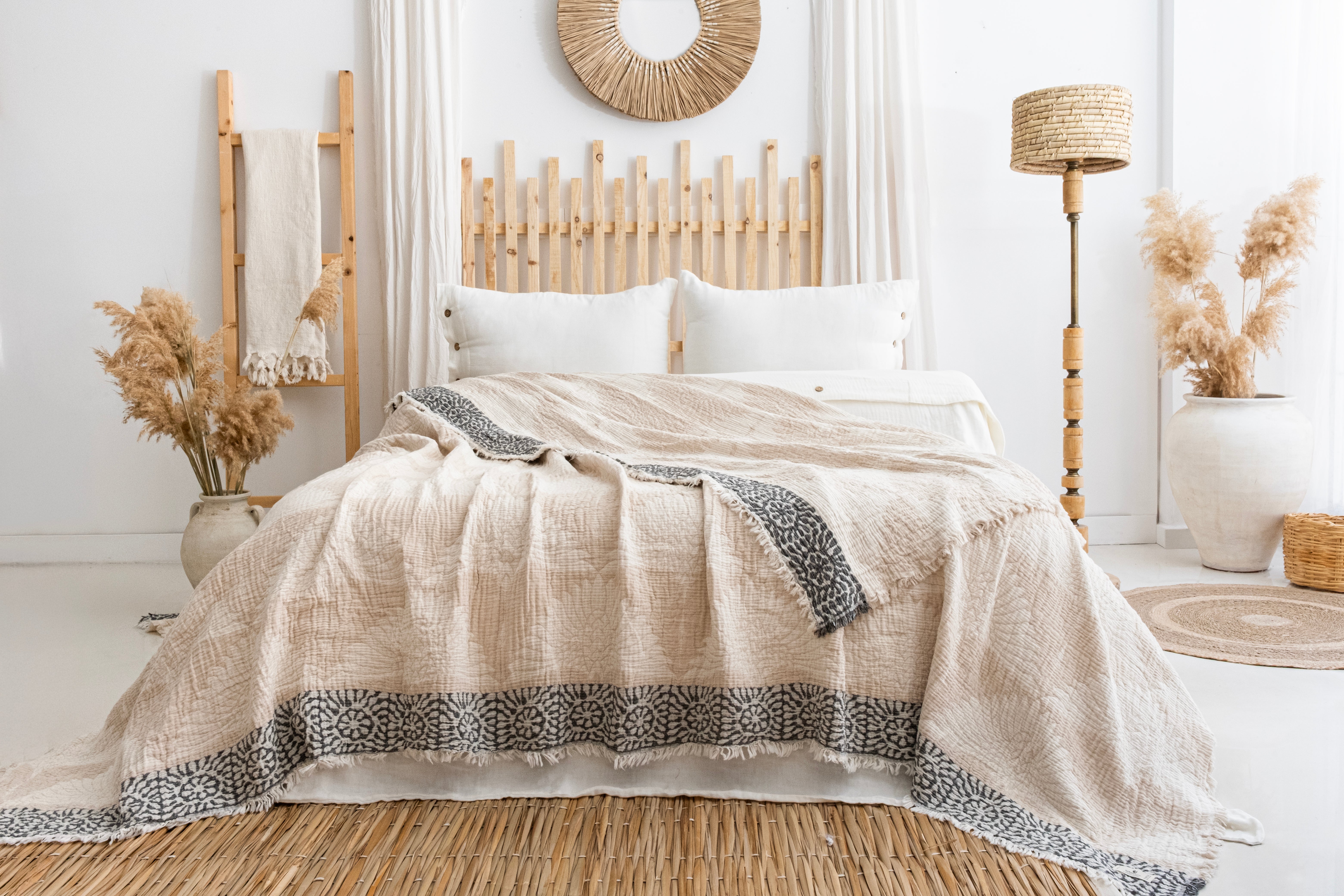 Crane Muslin Bed Blanket Beige King Size product photo from Turkanhome
