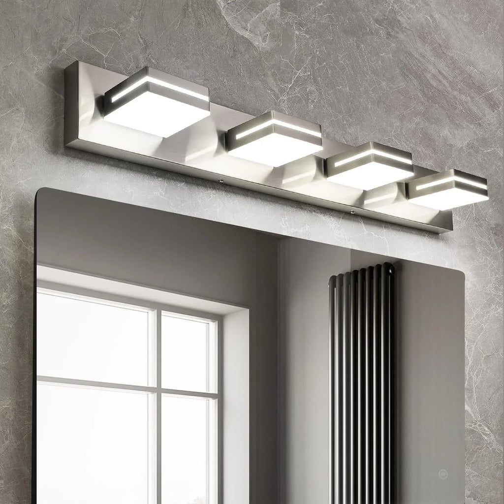 Bathroom Vanity Light Fixtures Brushed Nickel LED Dimmable Modern Wall Mounted Lighting 4 Lights - okeli lights product photo from Okeli Lights