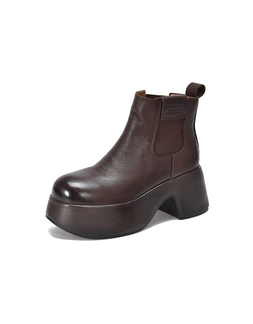 Save 11% Save % Genuine Leather Waterproof Platform Chelsea Boots product photo from Obiono