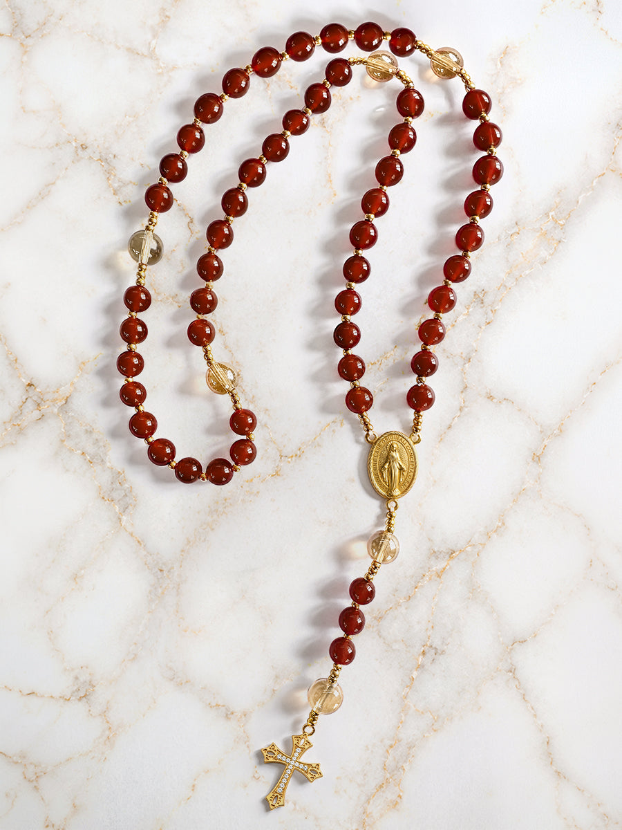 Catholight Precious Blood Red Quartz Rosary $49.95 product photo from Catholight